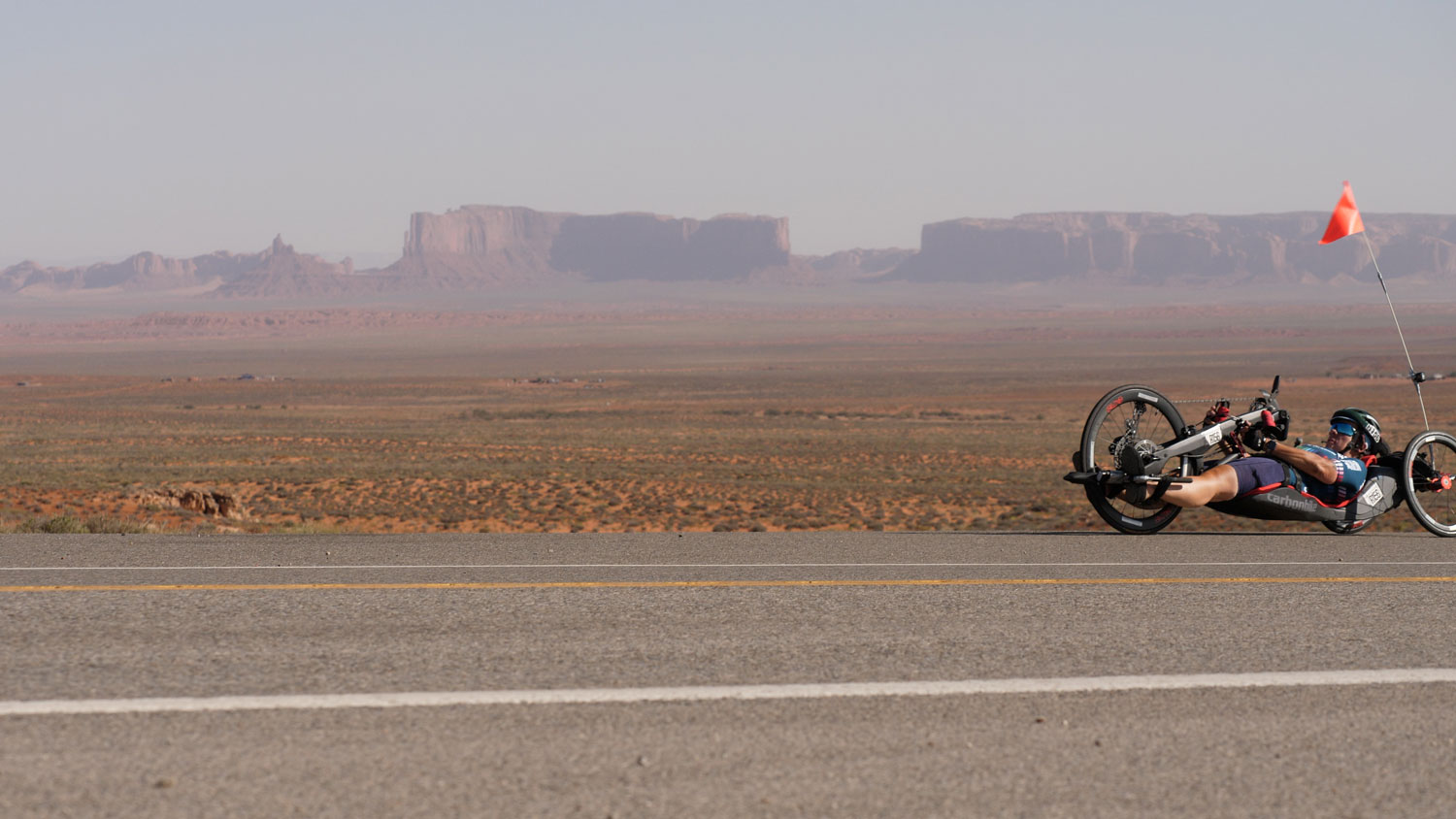 Desert with man in bike